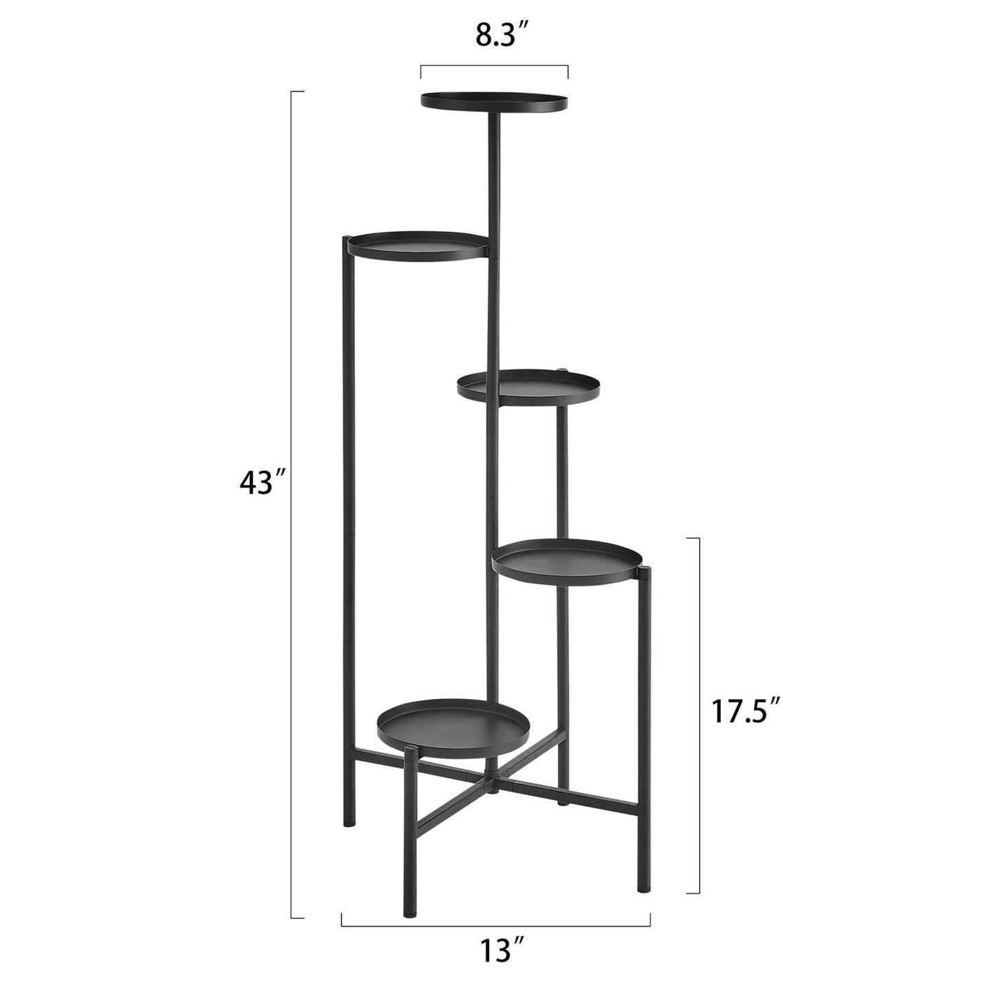 Hmorey 5 Tier Metal Flower Plant Stand Holder Shelf for Outdoor indoor Garden Patio