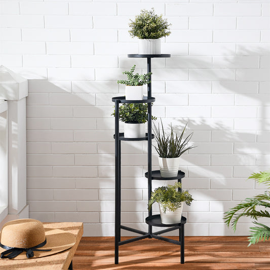 Hmorey 5 Tier Metal Flower Plant Stand Holder Shelf for Outdoor indoor Garden Patio
